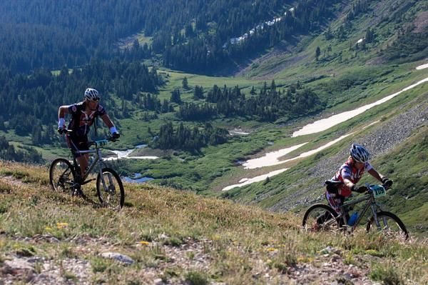 A section of hike-a-bike in the Breckenridge 100