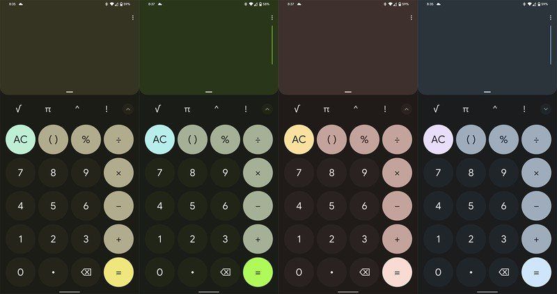 Android 12 Beta 5 Calculator Colors