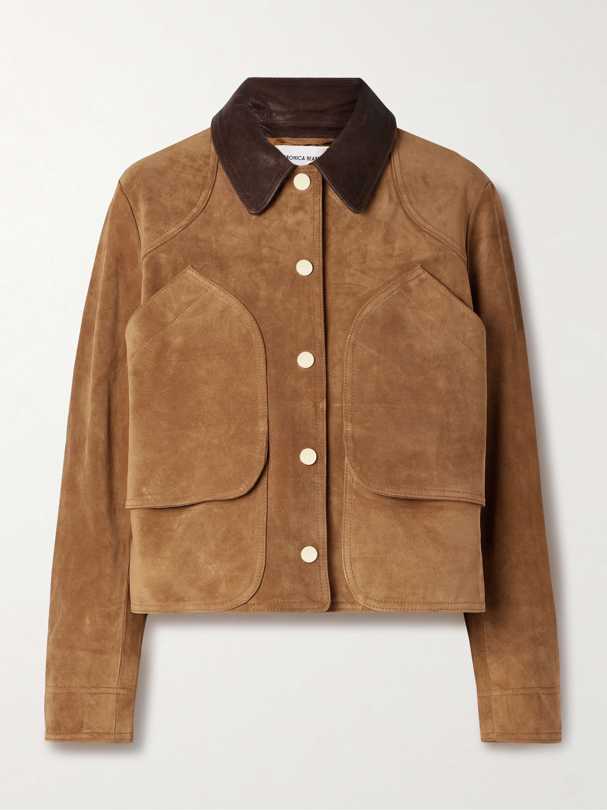 Walters Leather-Trimmed Suede Jacket