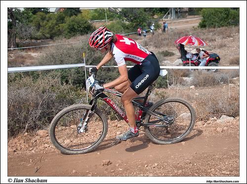 Katrin Leumann (Switzerland) on her way to another gold medal for Switzerland.