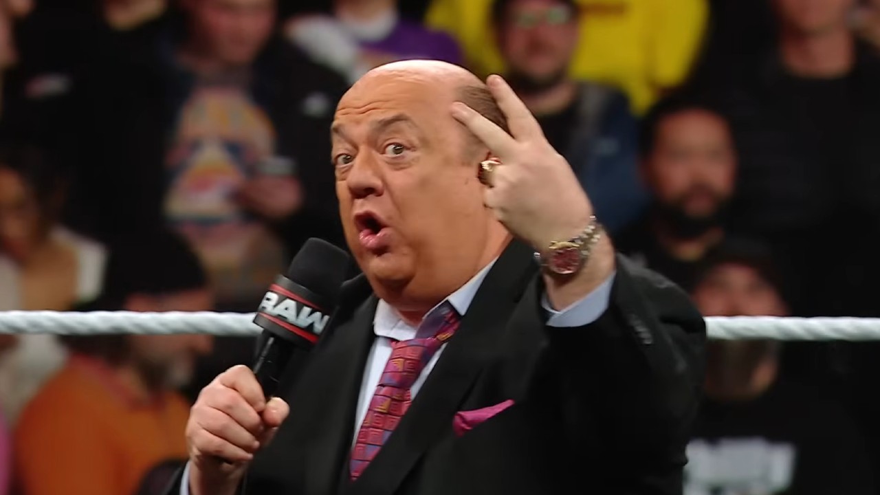 Paul Heyman in the ring on Raw