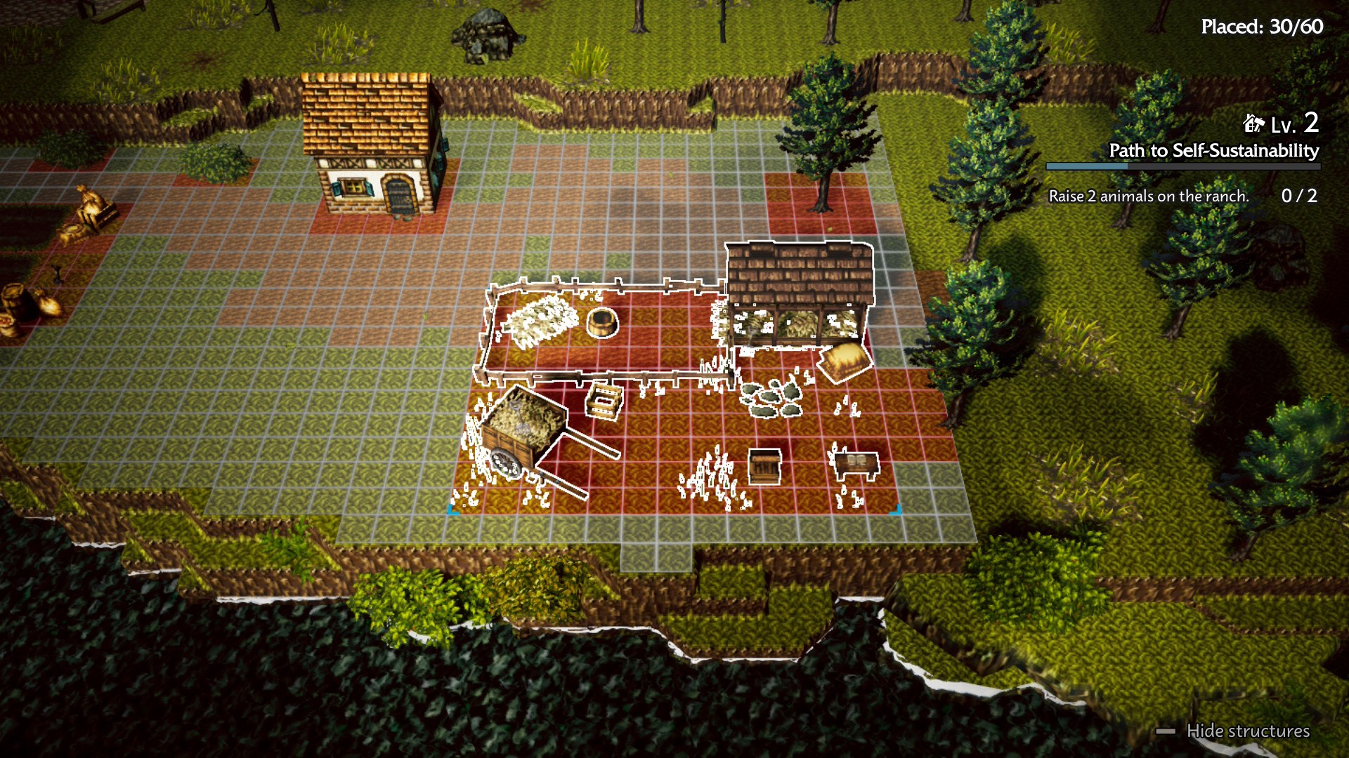 Placing a building in town in Octopath Traveler 0