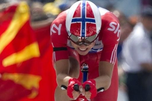 Edvald Boasson Hagen wore a black arm band in the time trial to remember victims of a tragedy in Norway.