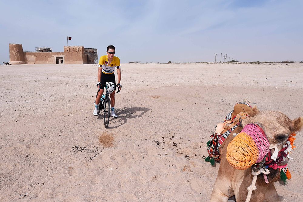 Niki Terpstra (Etixx-QuickStep) takes a ride through the desert