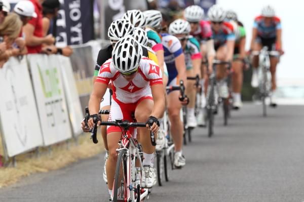 The bunch was strung out, preparing for the sprint which would be crucial to the overall competition