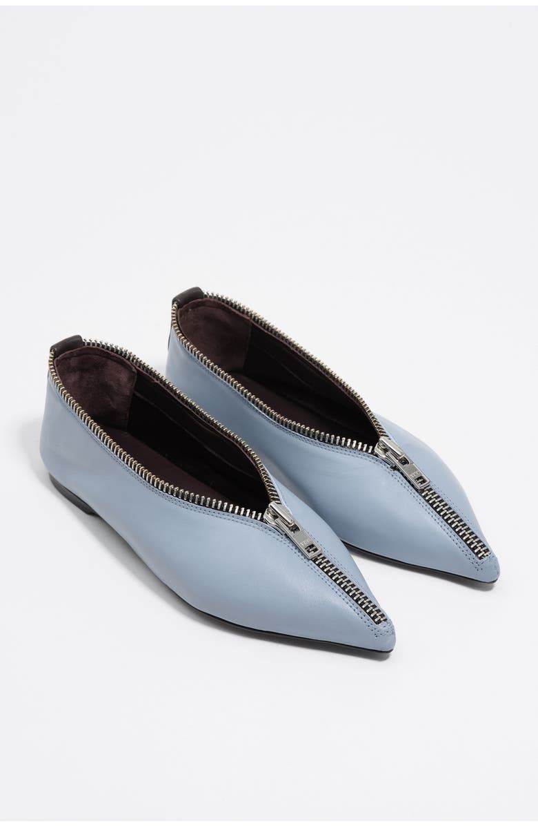 Leather Zip Ballerina