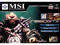 The GTX 280 card is the superclocked model from MSI.