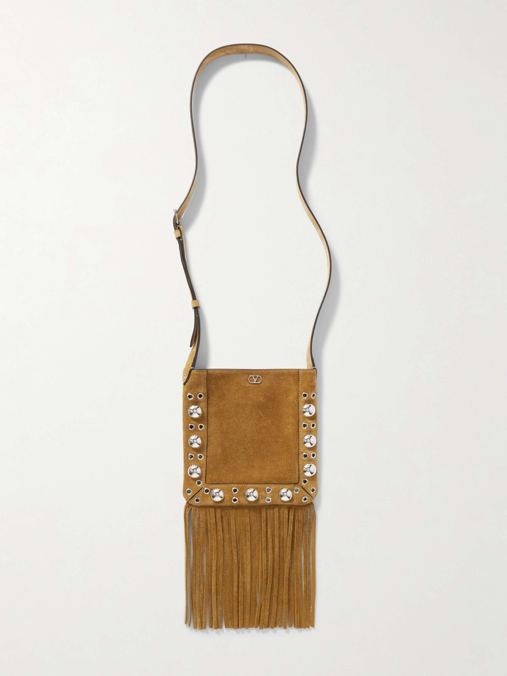 Nellcote Small Fringed Embellished Suede Shoulder Bag