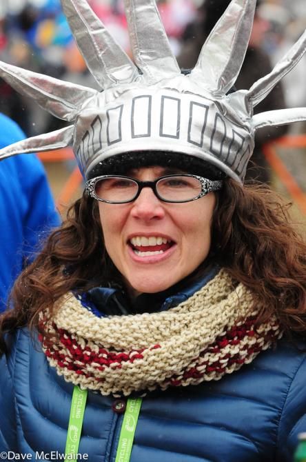 Lady Liberty was on hand to cheer the Americans