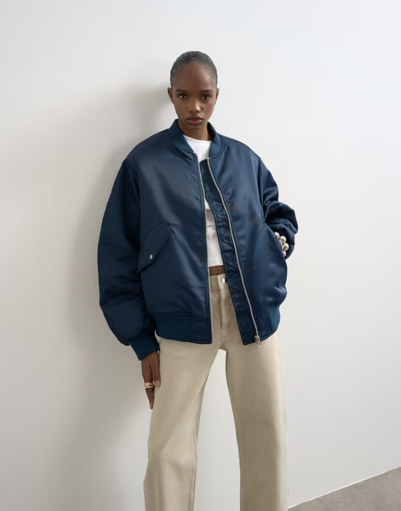 Topshop, Bomber with Contrast Lining