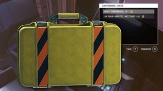 A yellow Starfield Contraband cache.