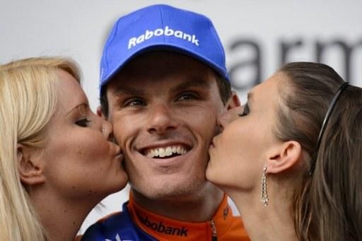 Luis Leon Sanchez (Rabobank Cycling Team) on the podium