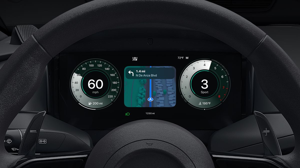 A car interior showing Apple CarPlay Ultra