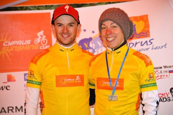 Afxentia time trial stage winners Jan Skarnitzl and Annika Langvad