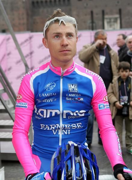 Damiano Cunego (Lampre-Farnese Vini) before the start.