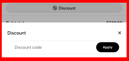 Discount code section on SharkNinja website