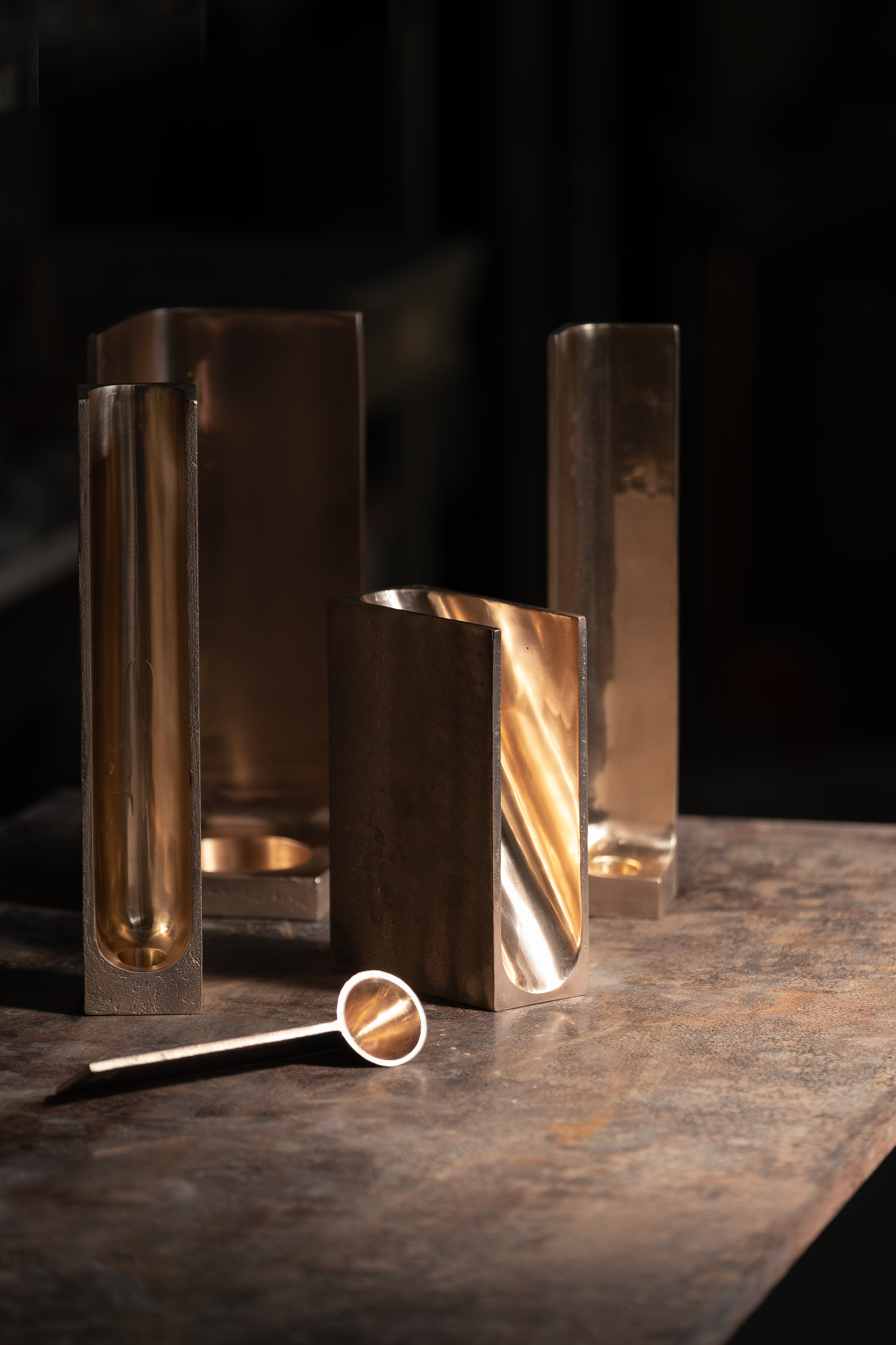 Noe Duchafour Lawrance candleholders being made in the foundry
