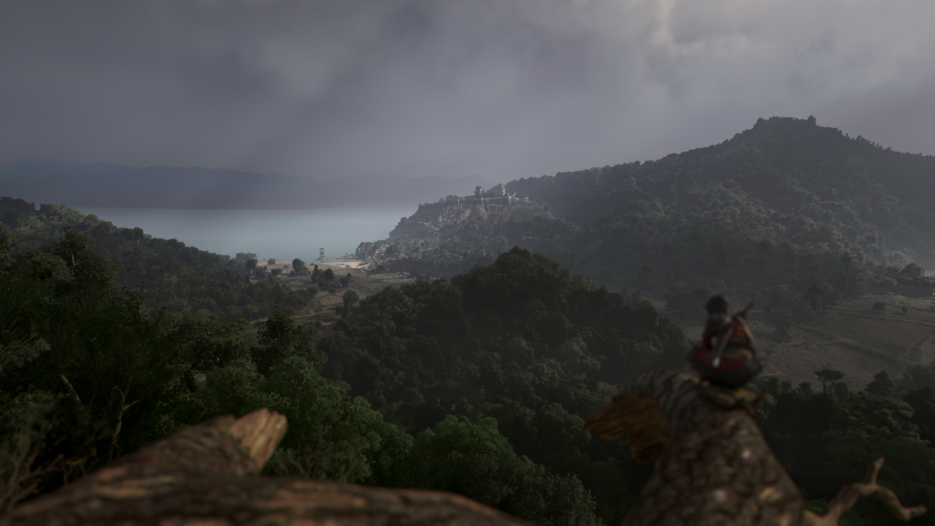 Looking over the jungle island of Awaji in Assassin&#039;s Creed Shadows Claws of Awaji