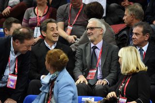 The French were chasing down the Brits for the first half of the Madison, perhaps this is what Sarkosy and Cookson are sharing a joke about.