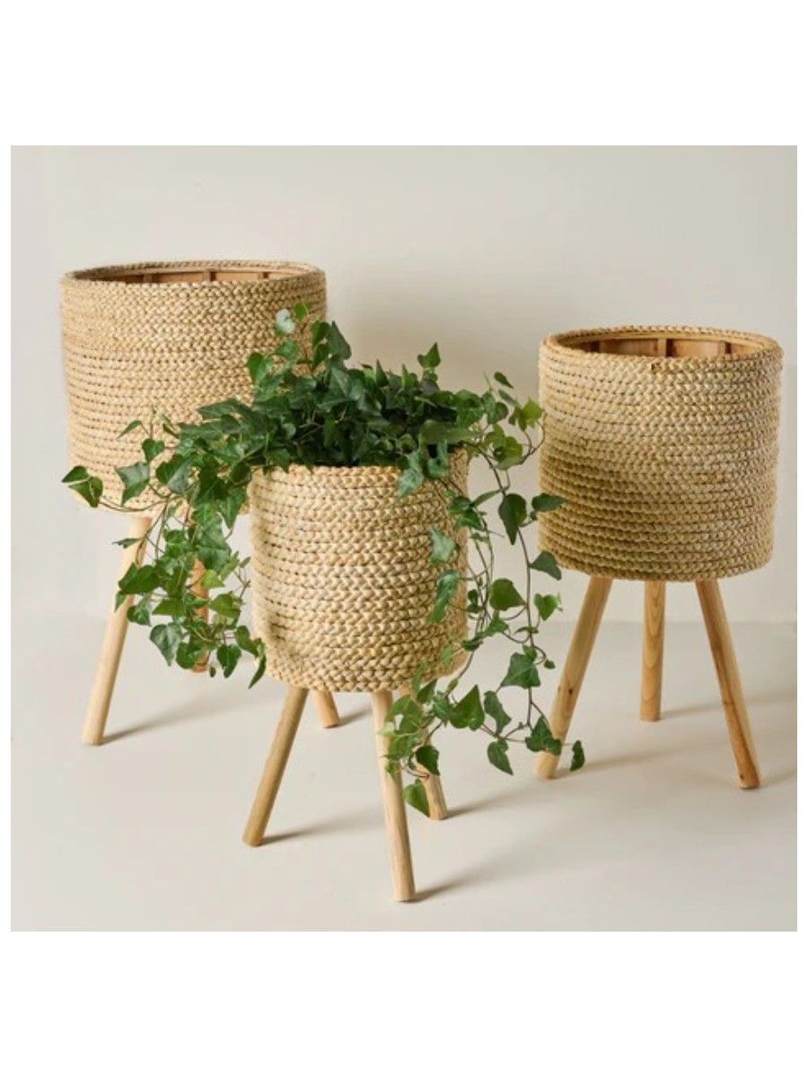 MELROSE INTERNATIONAL, Bleached Woven Plant Stands