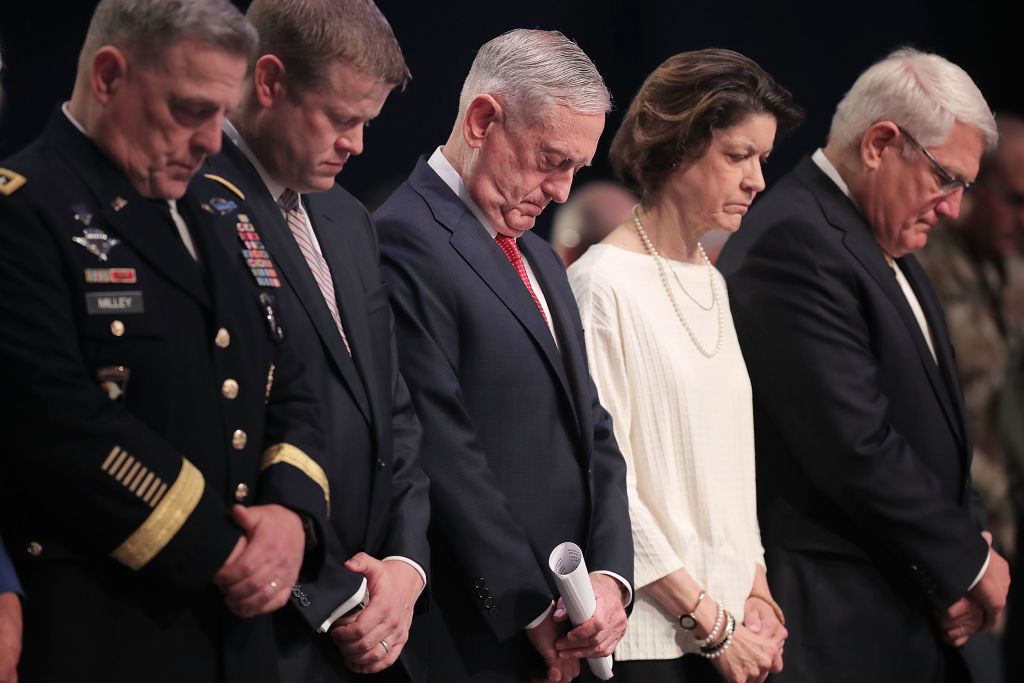 James Mattis prays