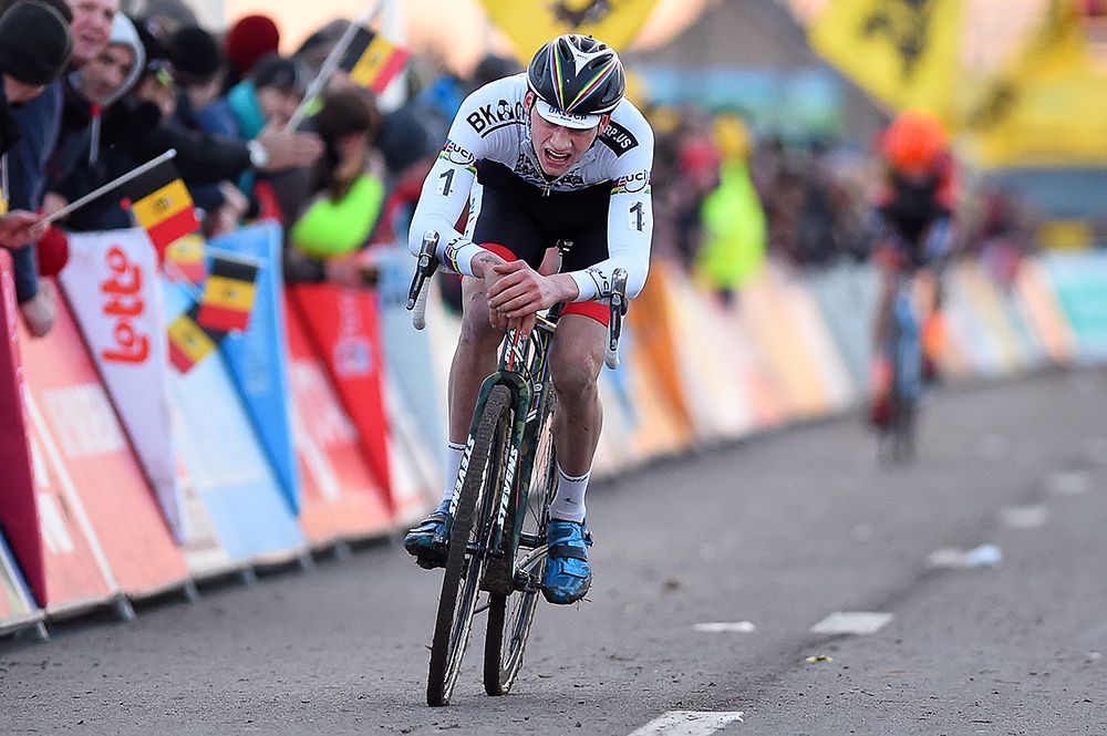 Van der Poel worked hard to finish second.