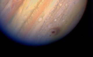 The Hubble Space Telescope captured this image of the impact of Shoemaker-Levy 9 fragment G with Jupiter on July 18, 1994.