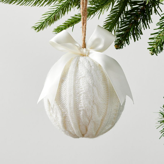 Cable knit covered ornament