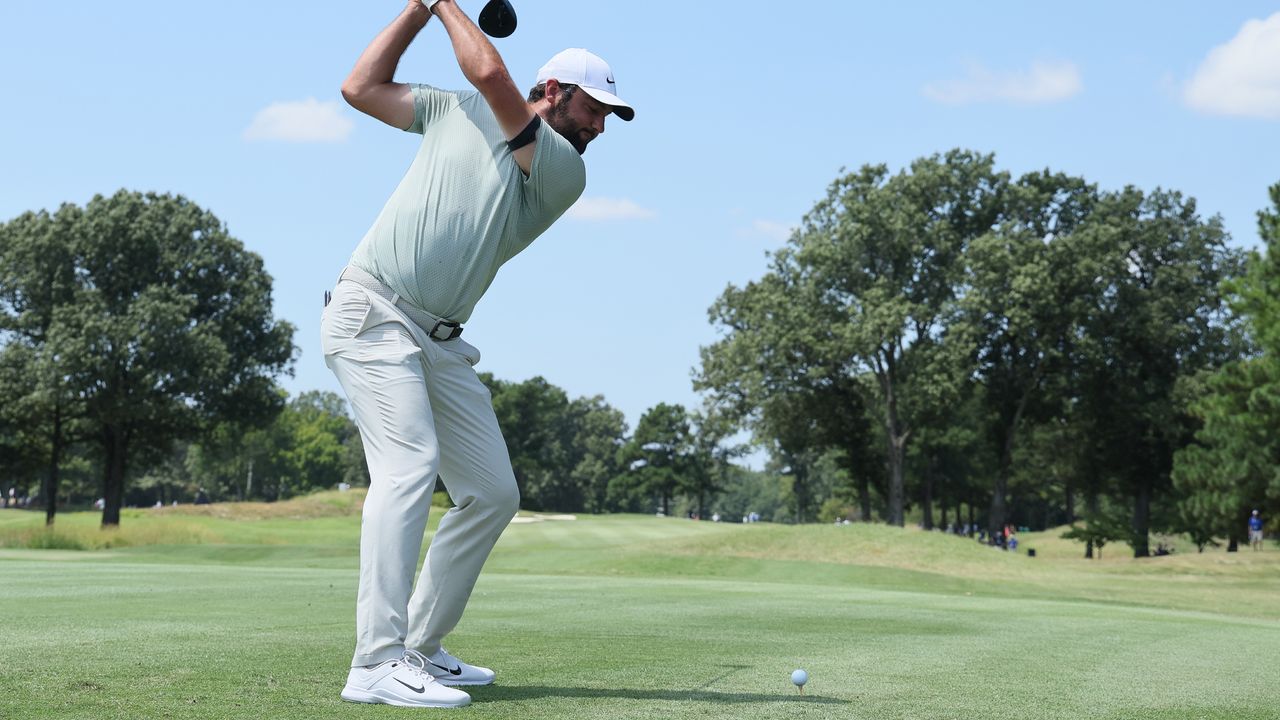 Scottie Scheffler takes a shot at the FedEx St. Jude Championship