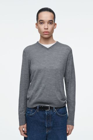 Merino Wool V-Neck Sweater