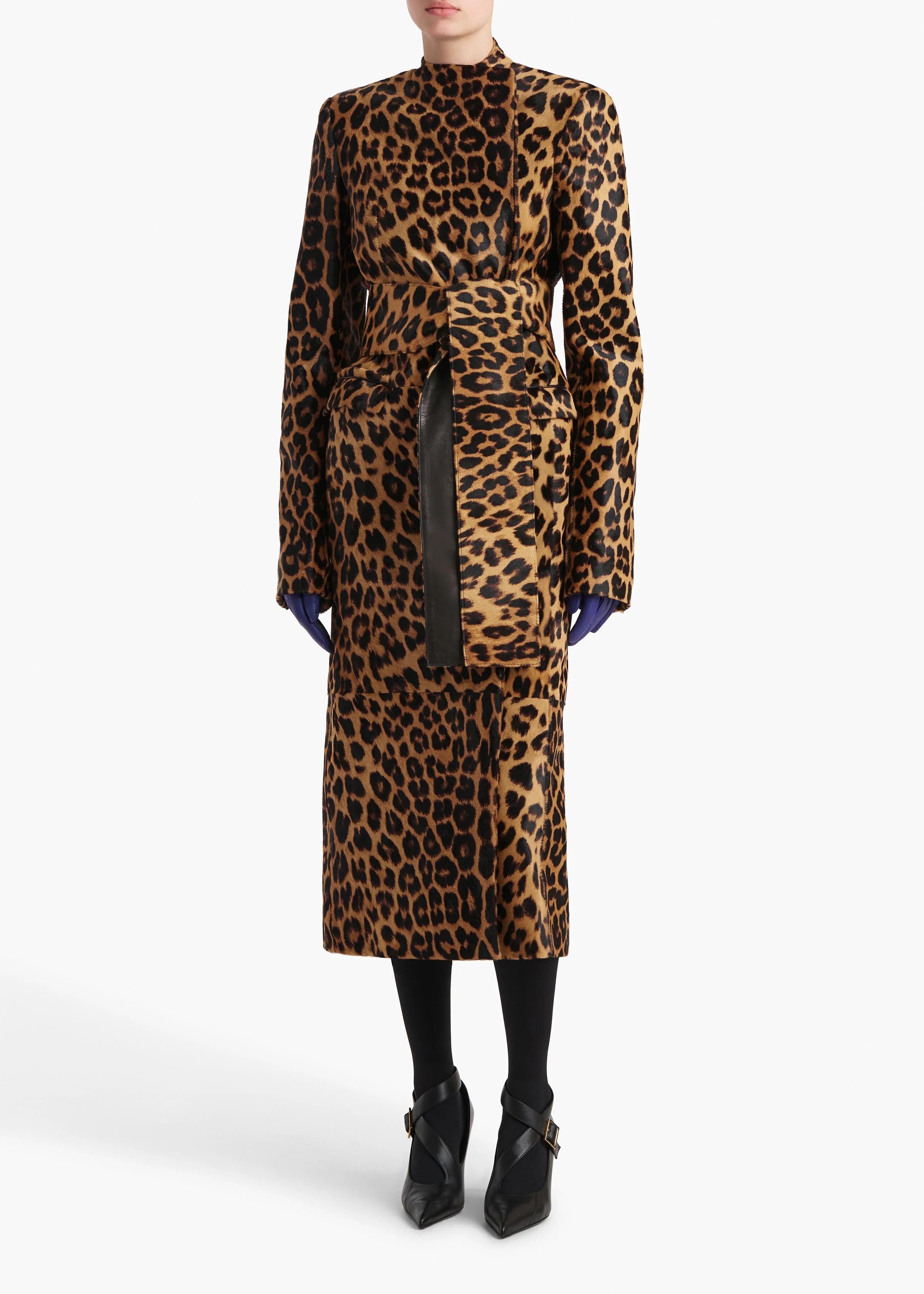 Khaite, Jelson Coat in Leopard Print Haircalf