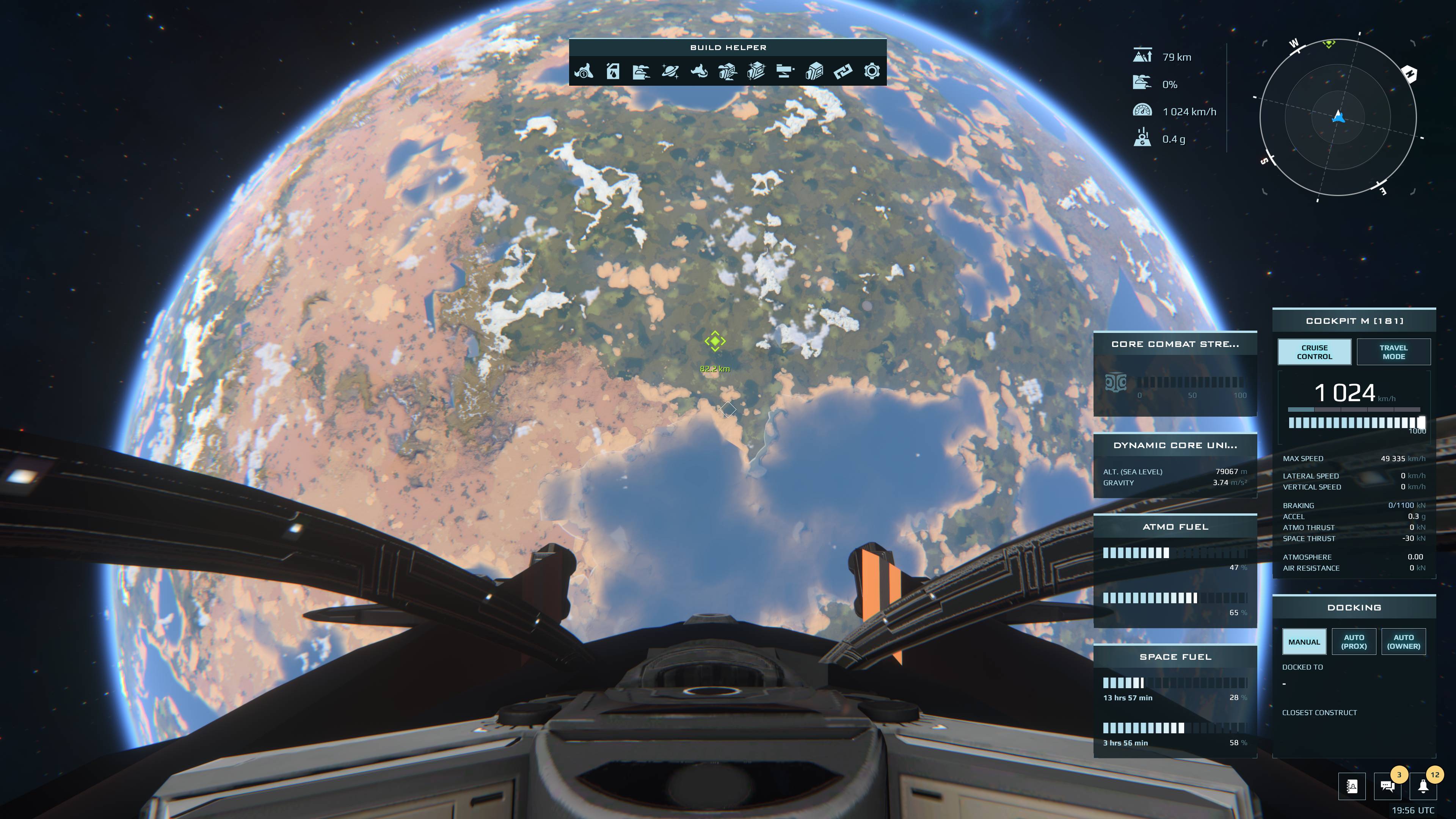Cockpit view of Dual Universe