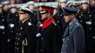 london, england november 12 l r prince andrew, duke of york, prince harry and prince william, duke of cambridge attend the annual remembrance sunday memorial on november 12, 2017 in london, england the prince of wales, senior politicians, including the british prime minister and representatives from the armed forces pay tribute to those who have suffered or died at war photo by jack taylorgetty images