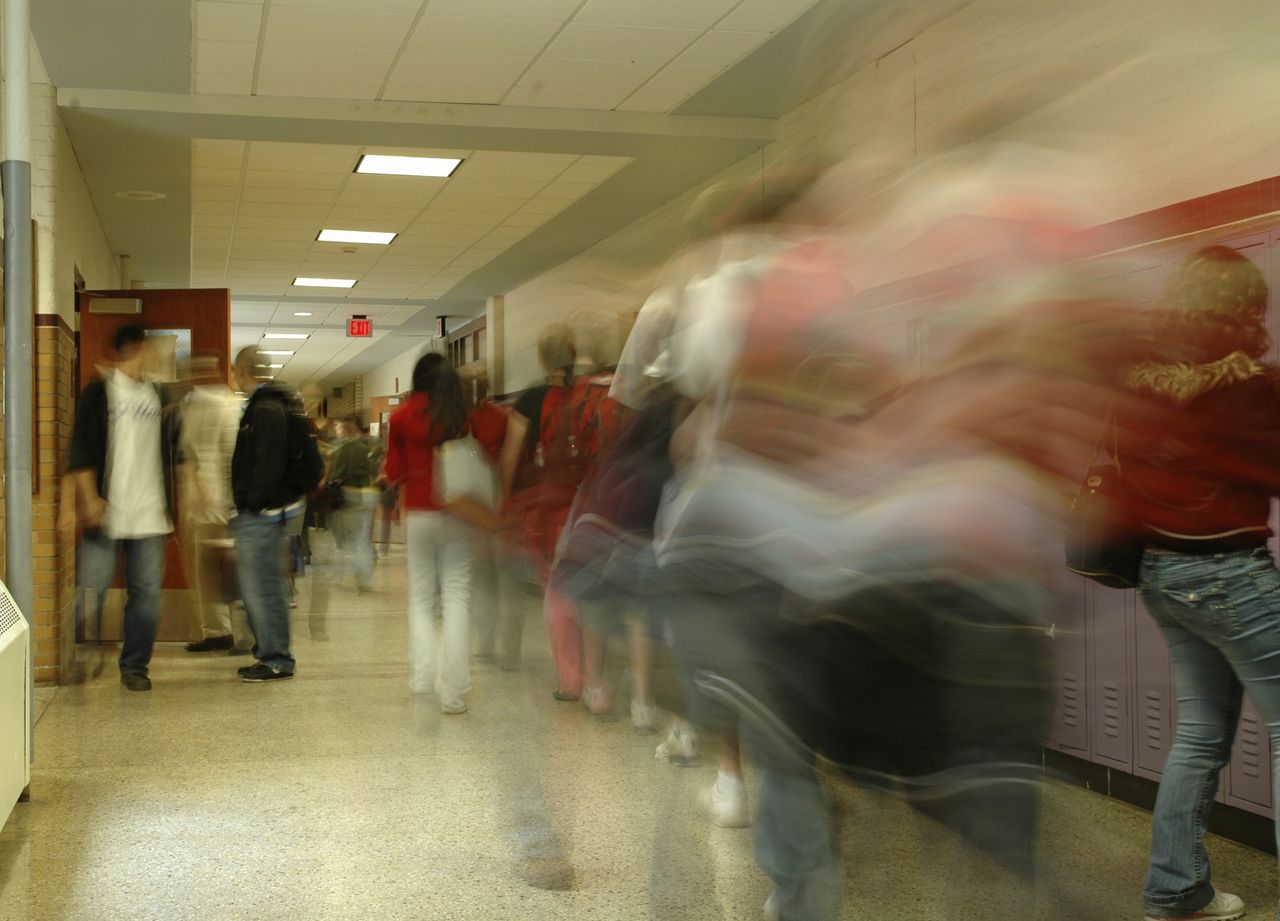 High school hallway