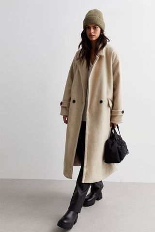 New Look long cream duster coat