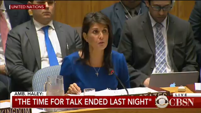 Ambassador Nikki Haley speaks at the United Nations Security Council