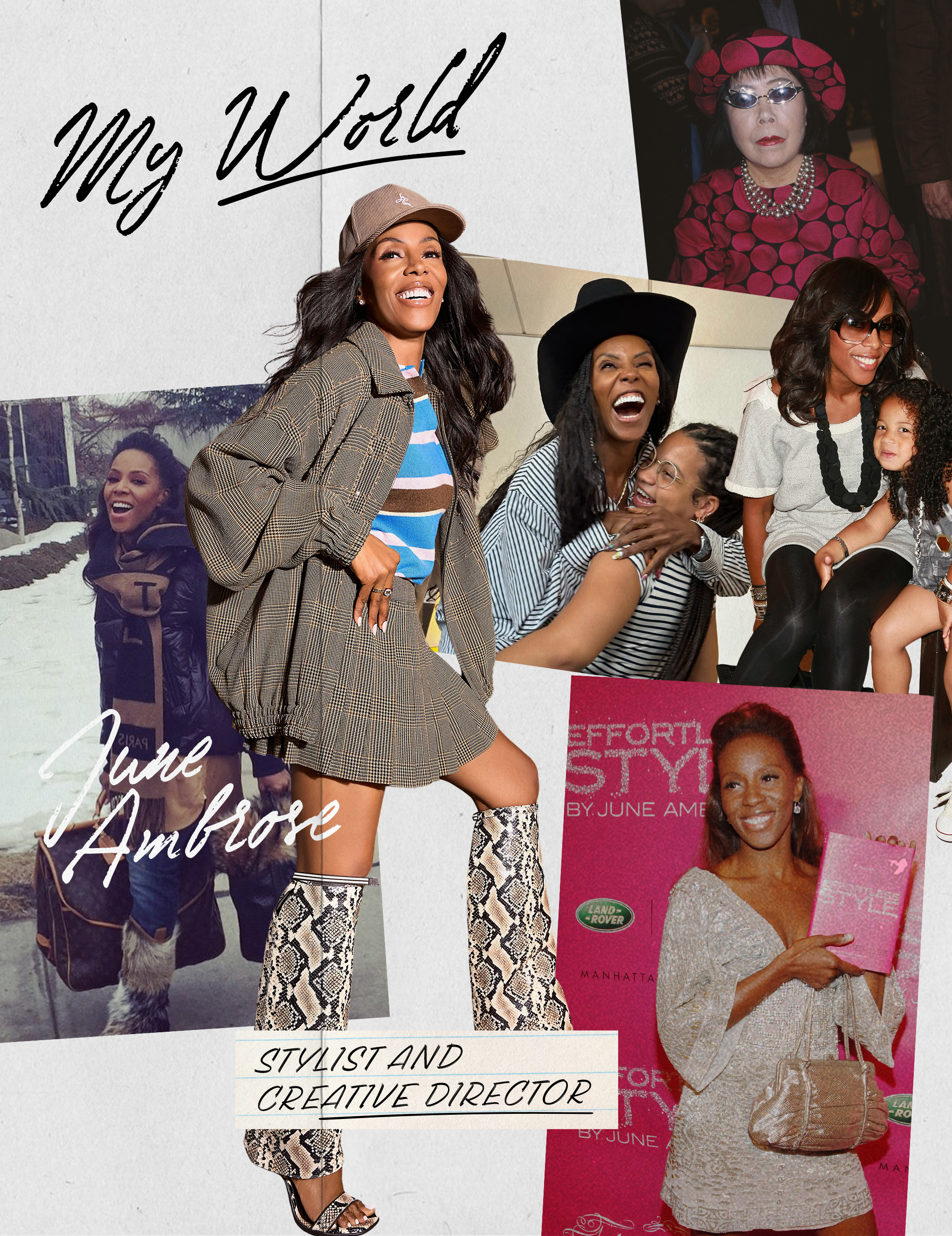 Collage of June Ambrose.