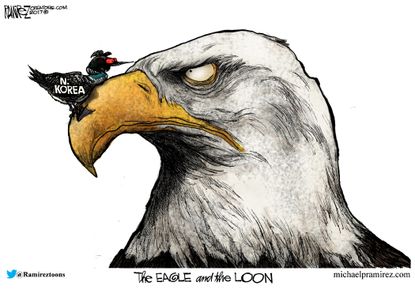 Political cartoon U.S. North Korea Eagle Loon