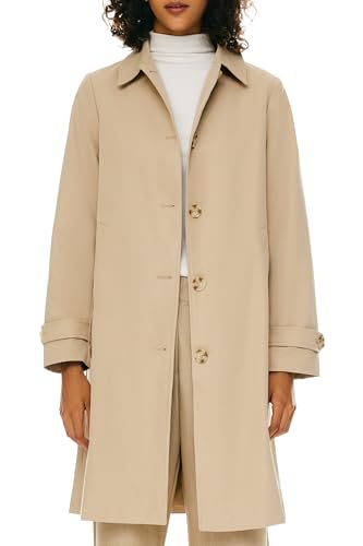 Orolay Women&#039;s Trench Coat Single-Breasted Mid Long Classic Lapel Windproof Slim Outerwear Coats Khaki S