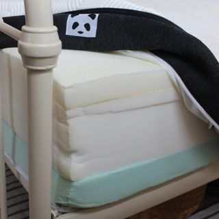 Close up of the layers inside a Panda mattress