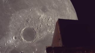 The moon, as seen from orbit by ispace's Resilience lunar lander. This is a screenshot from a short video the company posted on X on June 3, 2025.