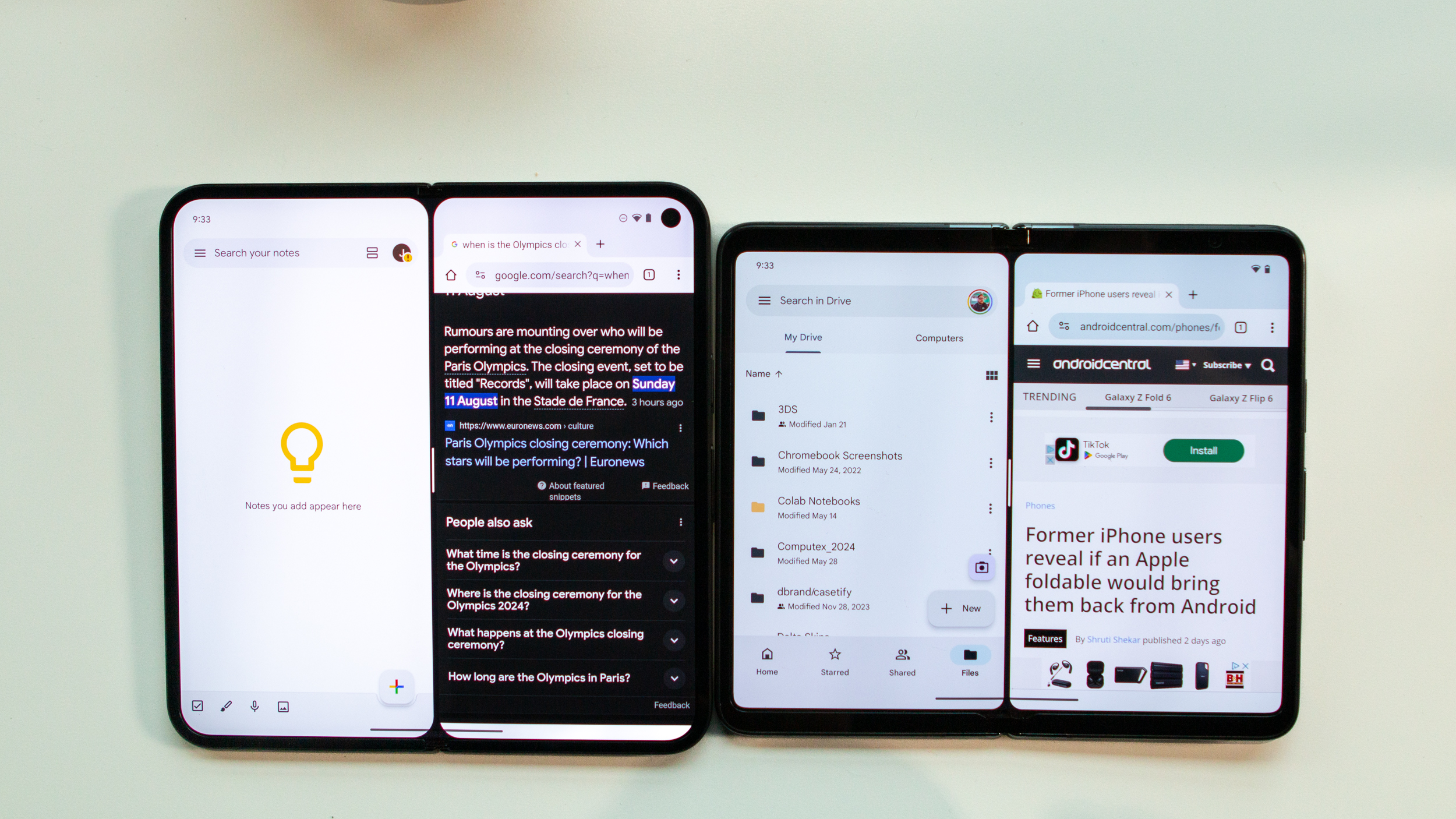 Multitasking on Pixel 9 Pro Fold and Pixel Fold