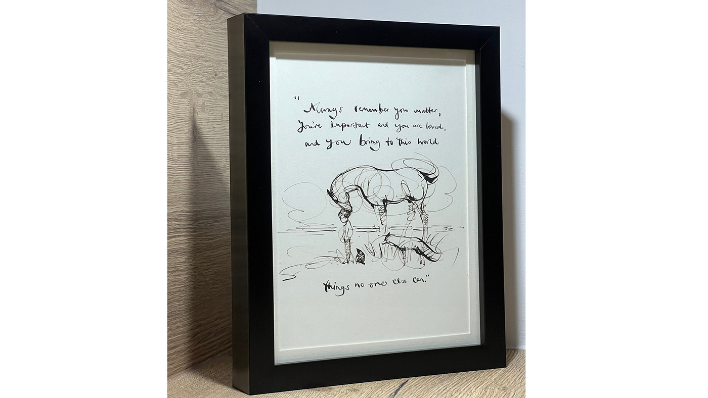 Charlie Mackesy framed print horse valentines