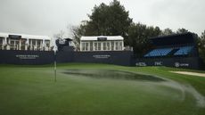 A waterlogged green at the Alfred Dunhill Championship 