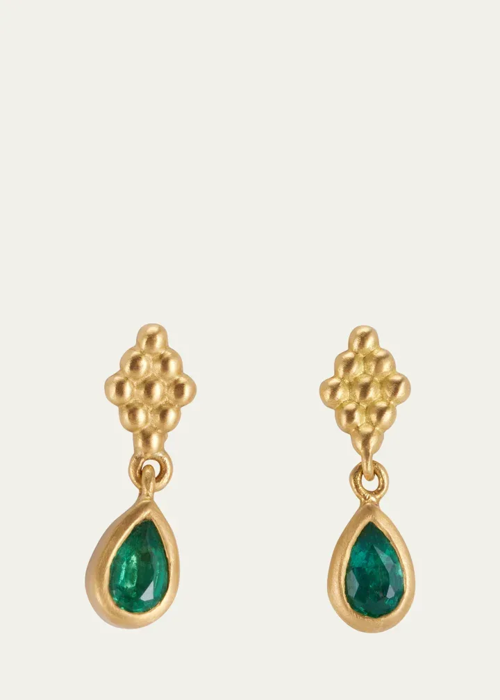 Prounis Jewelry, Small Emerald Nona Earrings