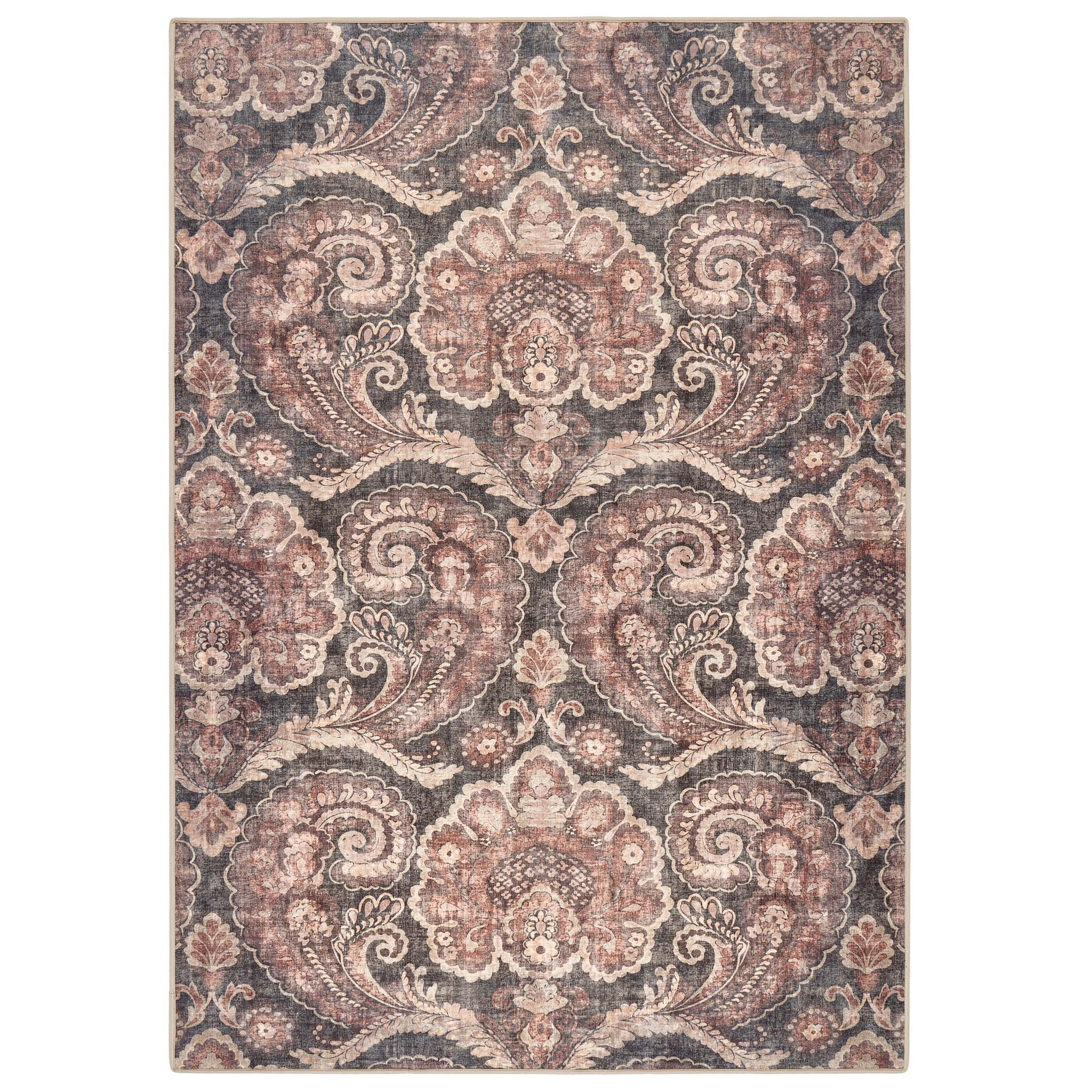 Paisley Tapestry Smoke Eco-Washable Rug