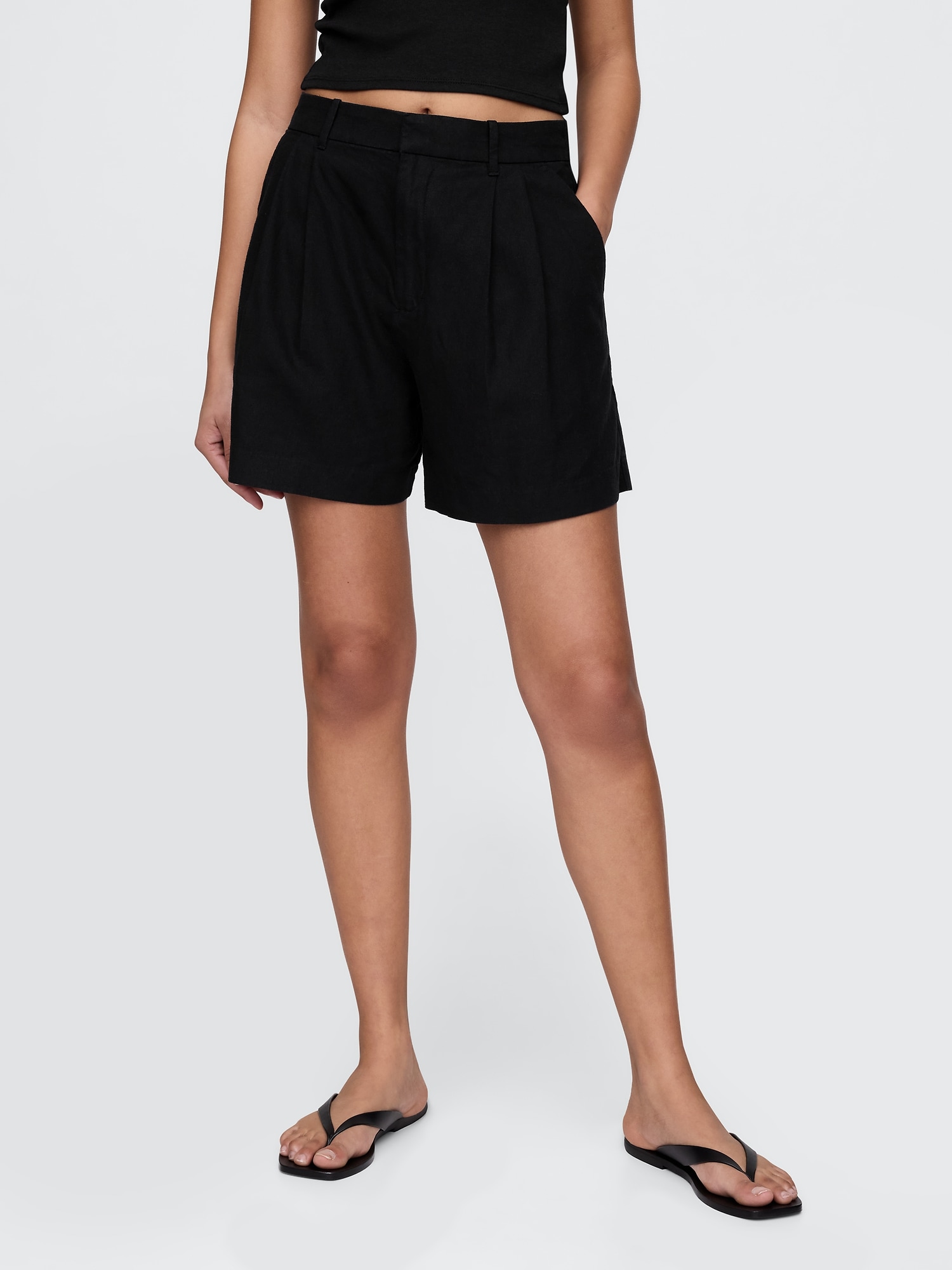 Gap, 365 High Rise Linen-Blend Shorts