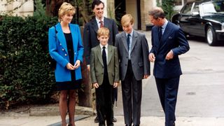 Princess Diana and Charles with young William and Harry