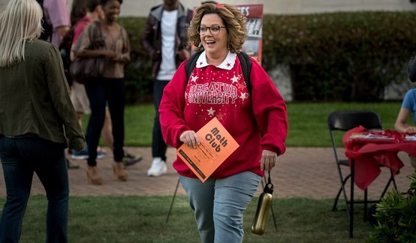 Life of the Party Melissa McCarthy Deanna shows school spirit on the quad