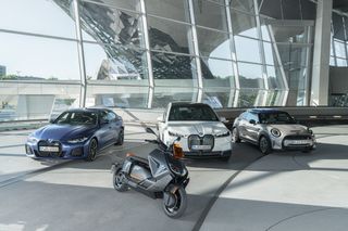 BMW Electromobility line-up (from left): BMW i4 M50, BMW iX, MINI Electric